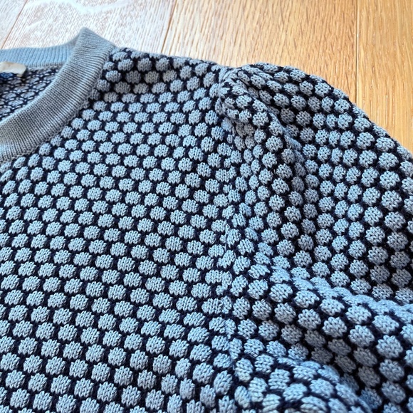 COS Blue Textured Jacquard Button Up 100% Cotton Cardigan - Picture 6 of 11